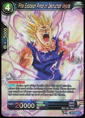 Final Explosion Prince of Destruction Vegeta BT3-036 R Cross Worlds NM