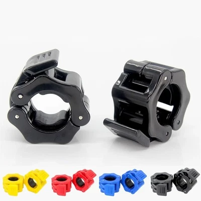 Pair Of Locking 25mm Diameter Standard Bar Dumbbell Barbell Collars Lock Clips - Image 1 of 4