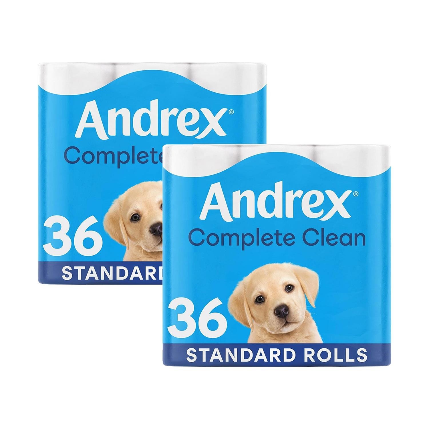 Andrex Complete Clean Toilet Paper Toilet Rolls Classic Fragrance Free ...