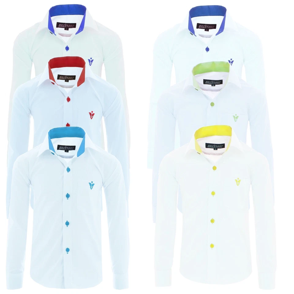 GILLSONZ A6 Kinder Party Hemd freizeit Hemd bügelleicht Gr.86-170