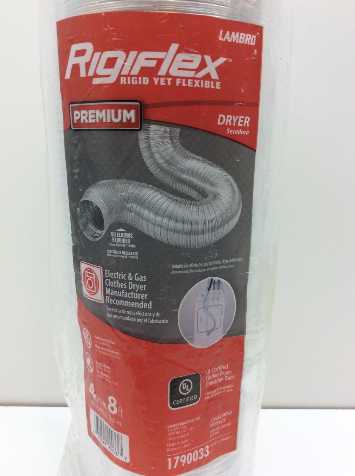 Lambro Rigiflex 4in x 96in Aluminum Semi-rigid Flexible Duct | eBay