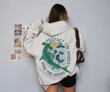 SAVE THE SHARKS PROTECT THE OCEANS | SEA LIFE HOODIE | BEACH LIFE NATURE HOODIE