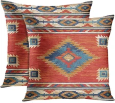 Britimes Throw Pillow Covers, Aztec Kilim Home Art Decor, 18 X 18 Inches Set of