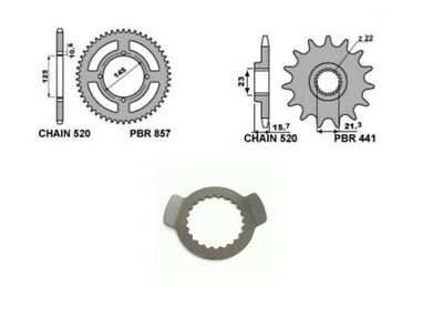 KIT ÜBERTRAGUNG KRONE RITZEL YAMAHA TT-S 600 1993 / 1995 UND RITZELSTOPPER 