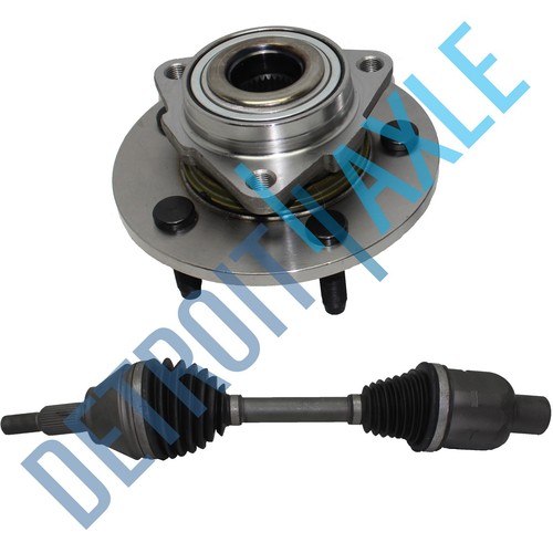 Front Wheel Hub & Bearing + CV Axle 4WD for 2002 2003 2004 2005 Dodge