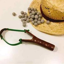 Handmade Rosewood Wooden Slingshot Catapult Finger grooves with Rubber Band