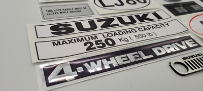 SUZUKI LJ80 DECALS AND PLATES | eBay