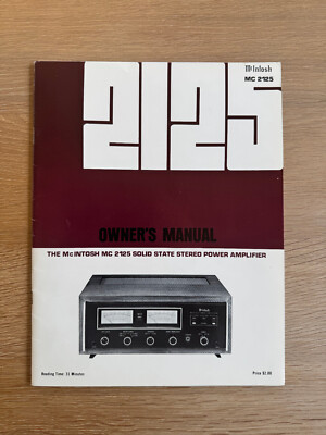 Mcintosh MC2125 Gebrauchsanleitung Manual original