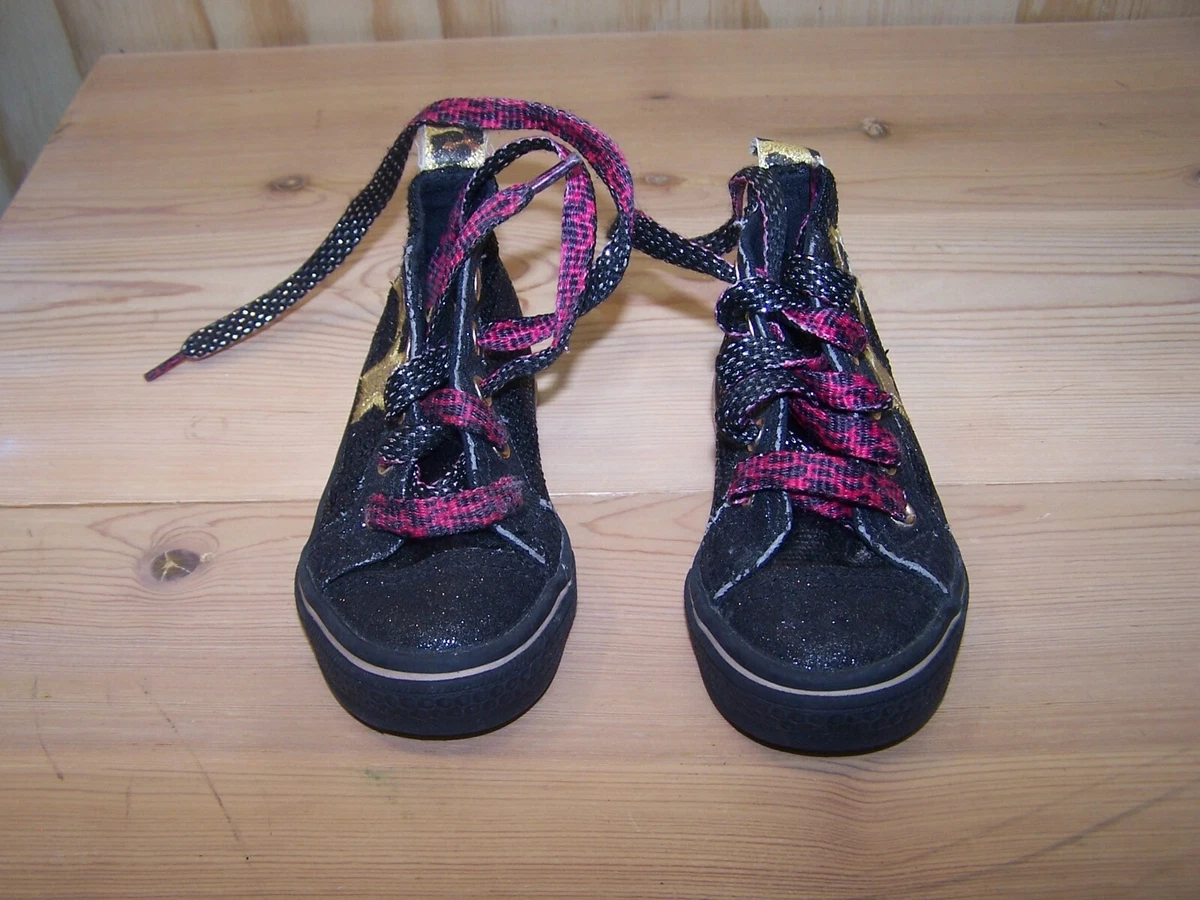 Koala Kids Girl SIZE 5 Black Sequin Animal Print Gold Stars High