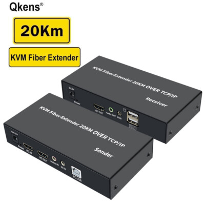 20km HDMI KVM Extender Over SC Fiber Cable TCP/IP Video Transmitter and Receiver