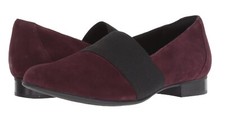New Clarks Women's Unstructured Blush Lo Aubergine Suede Loafer Size 7M