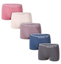 NEW Women's Reebok 5 Pack Seamless Boyshorts XLarge Pink Nude Blue Underwear