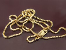 Real 10k gold box chain 1.3mm diamond cut box...