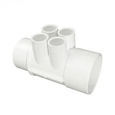 Hot Tub Basics | PVC Spa Manifold 2" Slip x 2" Spigot w/ 4x 1/2" Slip 672-4250