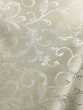 IVORY Brocade Flower Floral Upholstery Drapery Fabric 110 in. Sold By The Yard