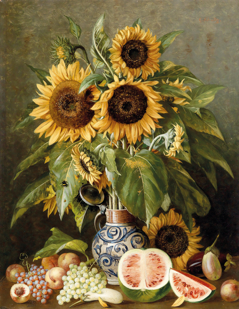 Sunflowers in a vase oil painting Giclee Art Printed on canvas