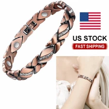Women's Pure Copper Magnetic Bracelet For Arthritis Healing Carpal Cuff Bangle
