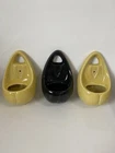 Pair of 3 Haeger Art Deco Wall Hanging Wall Pockets Two Yellow One Black