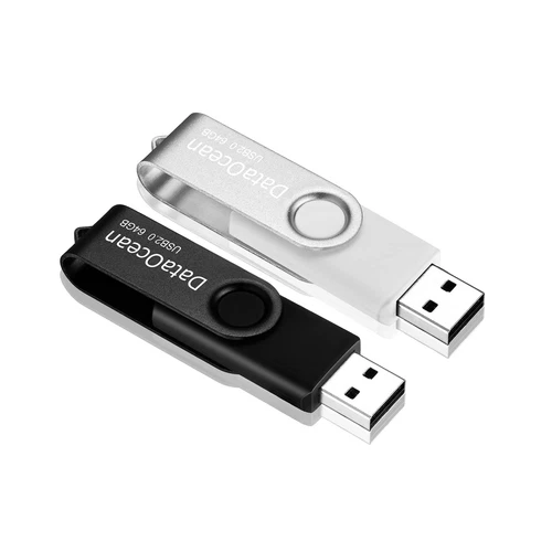 DataOcean USB 2.0 Lot de 2 Clé USB 64 Go Flash Drive Stockage Rotation Disque...