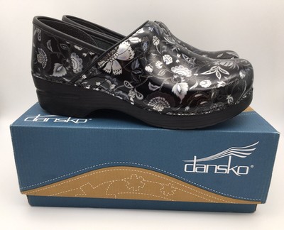 dansko floral metallic patent