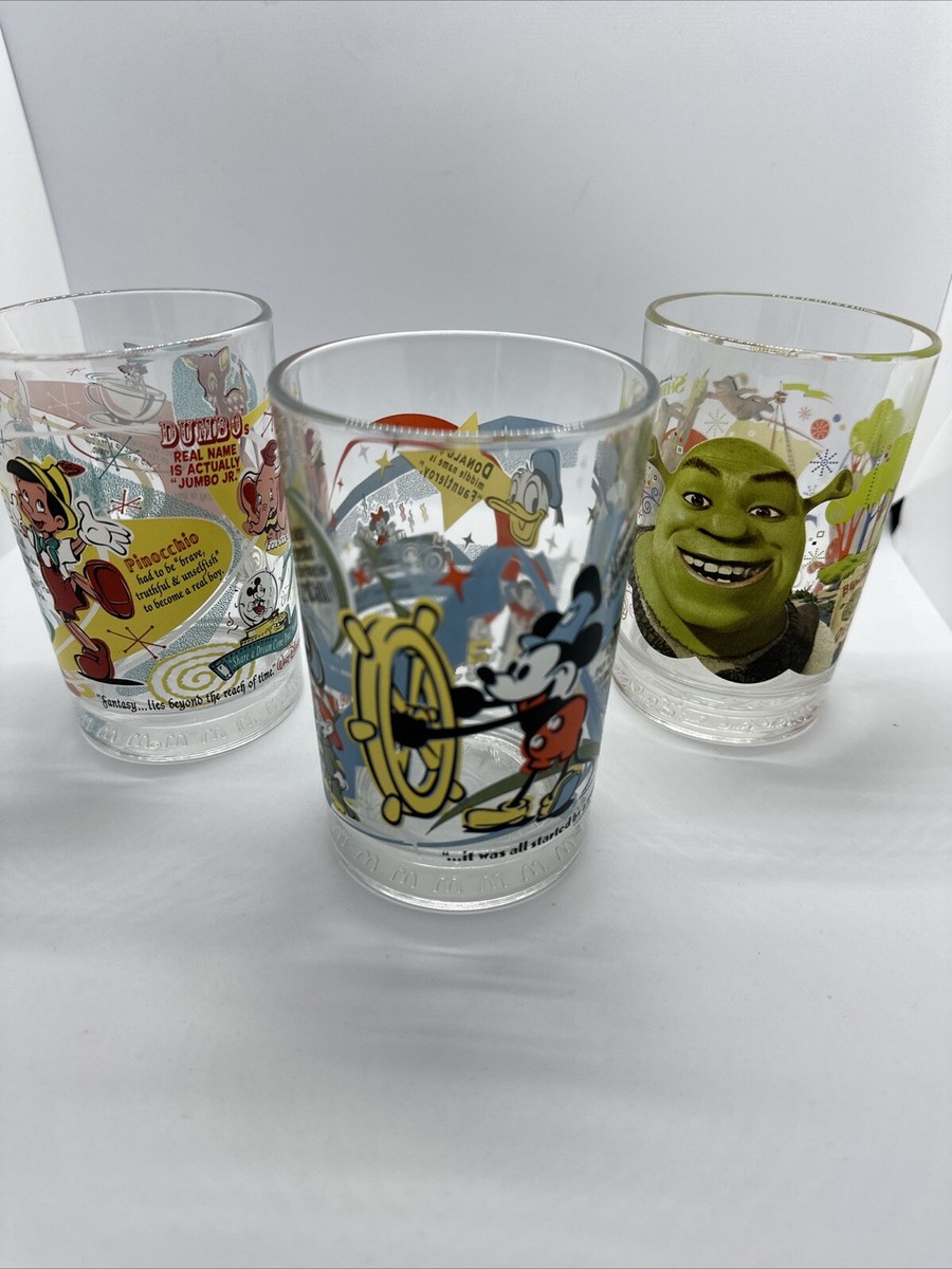 McDonald's 100 Years Of Magic Disney 3 Glass Cup Mickey Bambi Pinocchio |  eBay