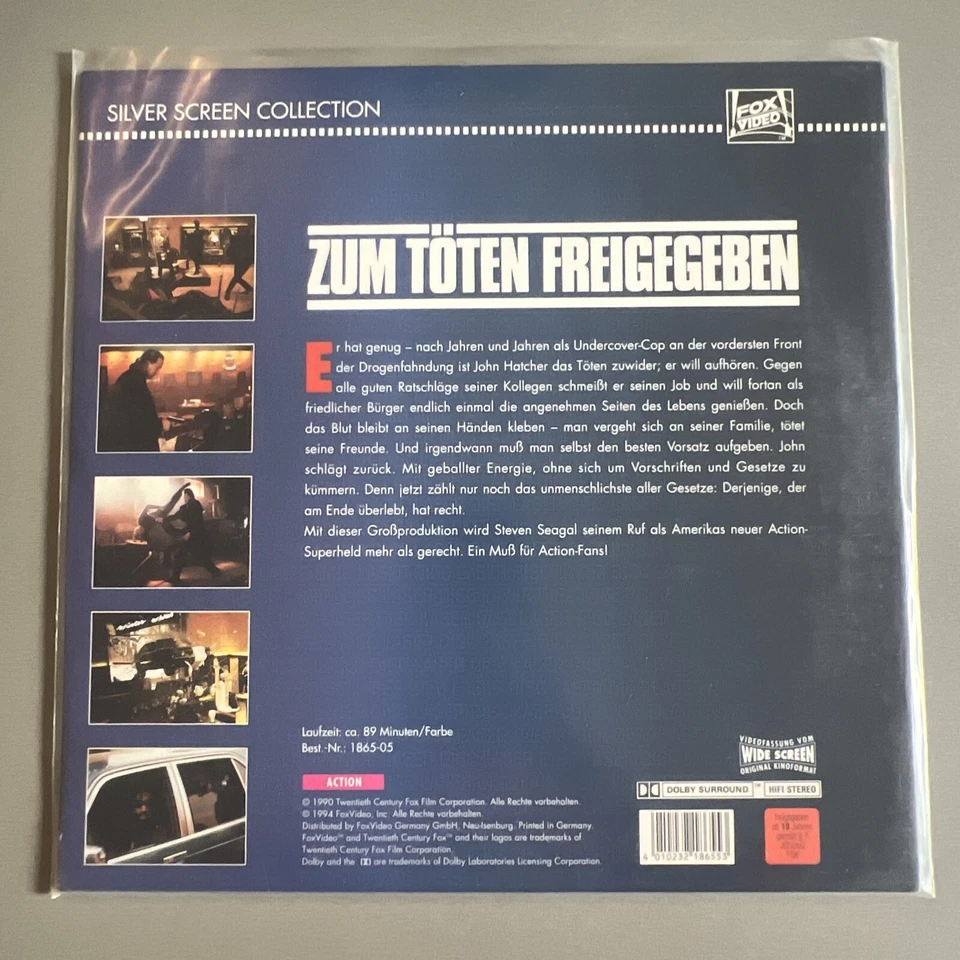 ZUM TÖTEN FREIGEGEBEN Steven Seagal -- LASERDISC LD SILVER SCREEN EDITION - Bild 2 von 3