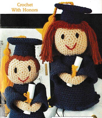 Girl/Boy Graduation Dolls - 10-1/2'' tall - Worsted yarn - Crochet Pattern ONLY