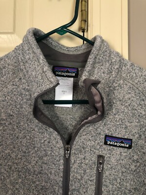 Patagonia Size M Gray 1/4 Zip Fleece Jacket Coat Men | eBay