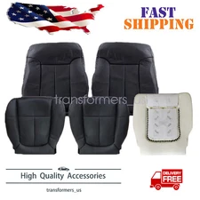 For 2009-2014 Ford F150 Front Bottom & Top Leather Seat Cover & Foam Cushion
