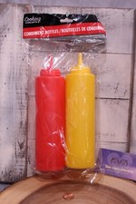 2pc Set Ketchup Mustard Plastic Squeeze Bottl...