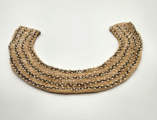 Vintage 1940s Ohrbach's Sequin  Faux Pearl Jabot, Choker, Collar, Bib 16"x2"
