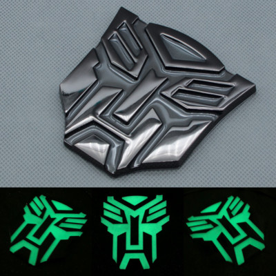Black Metal self-luminous Transformers Autobot Badge Rear Tailgate Trunk Emblem