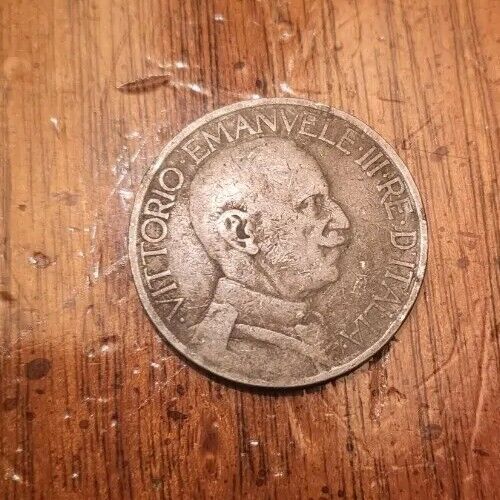 Italien 2 Lire 1924, Münze, km # 63, Vittorio Emanuele Iii, Büste, Achse,