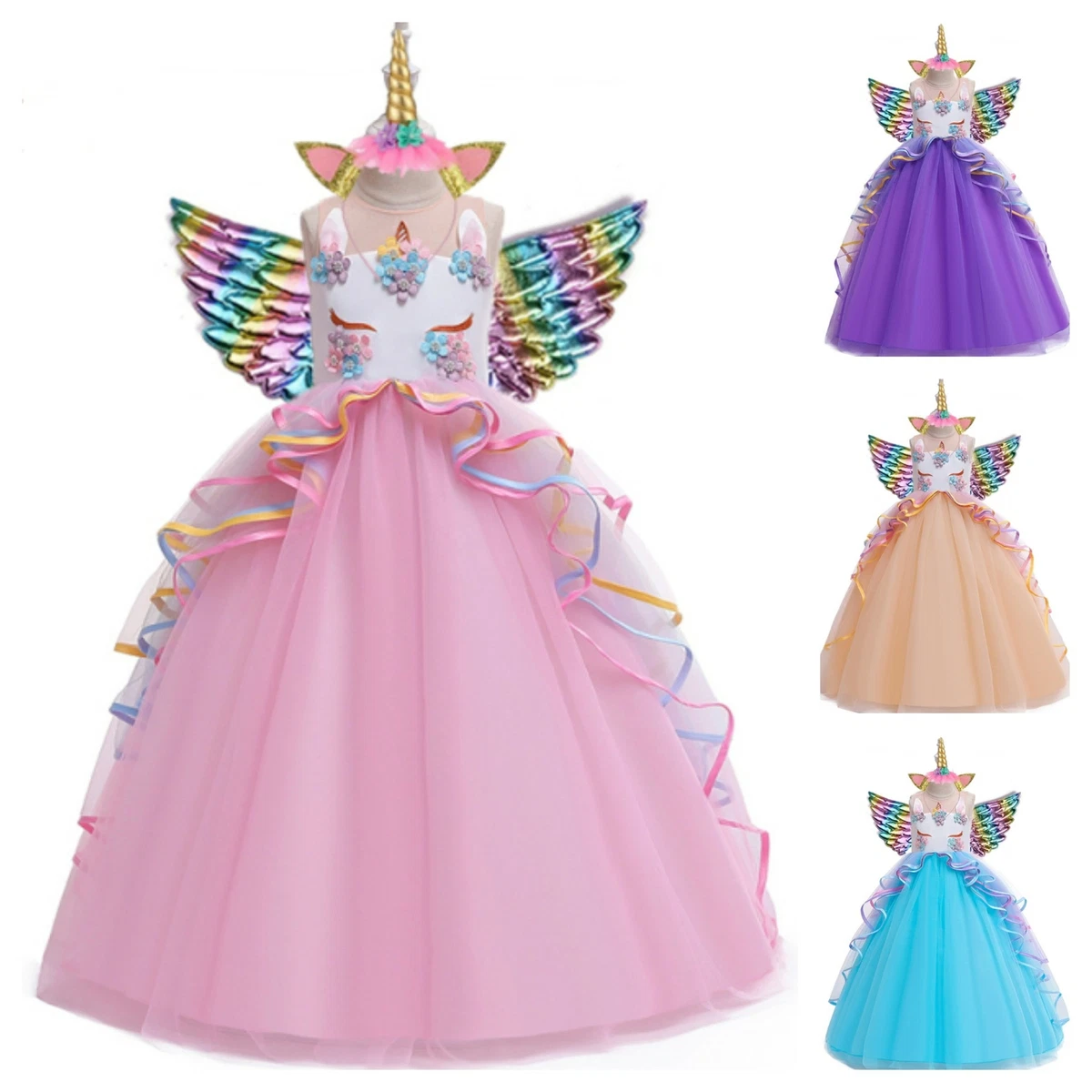 Nidoul Vestido De Noche Para Niñas Con Diseño De Unicornio, Pijama De