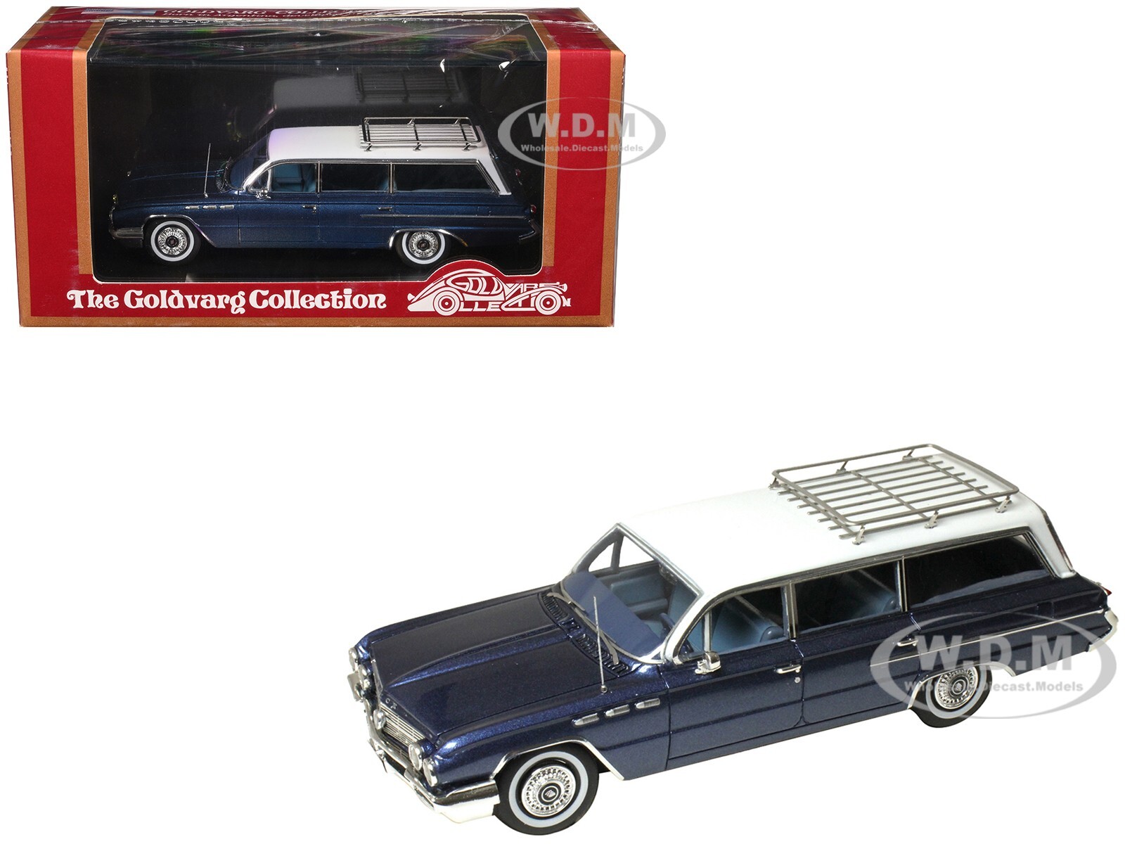 1962 BUICK INVICTA STATION WAGON CADET BLUE 1/43 BY GOLDVARG COLLECTION GC-056 A