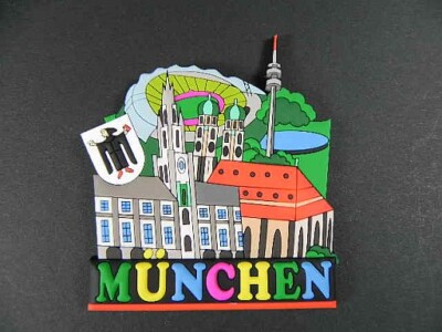 Magnet München Munich Germany Marienplatz Frauenkirche Rubber Gummi