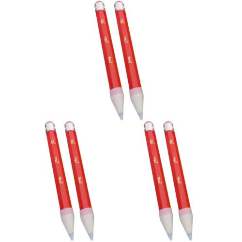  6 Pcs Rot Holz Bleistift Student Bleistifte Mit Radiergummis Große Buntstifte - Bild 1 von 12