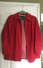 Grenfell Crossfell Cotton Red Rain Mac Trench Coat Jacket Uk 8-10 Excellent