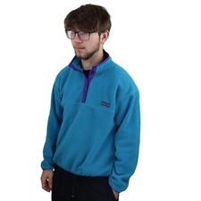 Vtg 80s Patagonia Synchilla Snap-T Fleece Pullover Mens Small Blue Purple Jacket