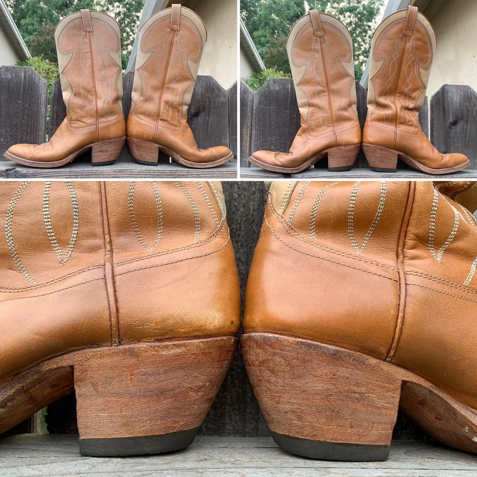 Vintage Dan Post Boots 5 C Made In Spain Ladies Womens Western Cowboy Cowgirl - Image 3 of 4