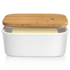 Tydi Elegant Porcelain Butter Dish with Lid Ceramic 16x10.5x7 cm (up to 600g