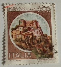 STAMP-SERIES CASTLES-CASTLE OF CERRO AL VOLTURNO-200 LIRE-1980