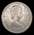 1967 Canada Confederation Bobcat Quarter 25 c Elizabeth II 80% Silver 5.83g 1