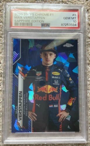 2020 Topps Chrome Formula 1 F1 Racing Sapphire #6 Max Verstappen PSA 10