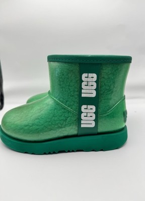 Ugh Classic Clear Mini II Youth Boots. Green. Size 12. Waterproof. Rain/Snow