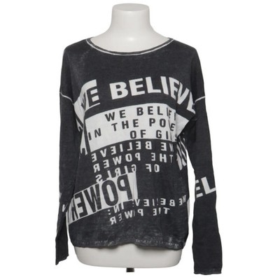 Comma, Strickpullover, Größe: 40, Grau/Weiß, Viskose, Print, Damen #qLH