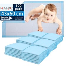 Healqu 100 Pack Disposable Baby Changing Pad Liners 17x24" Soft Absorbent