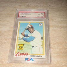 Topps 1978 Andre Dawson Rookie #72 Montreal Expos PSA 8 Graded Card. rookie card picture