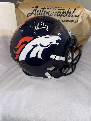 John Elway Denver Broncos Full Size Speed Replica Helmet Autographed Auto Signed