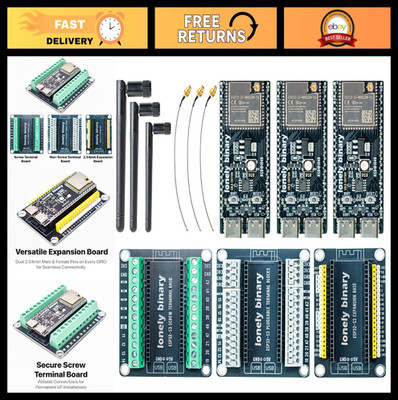 ESP32-S3 Gold Edition Kit 3-Pack - 16MB Flash, 8MB PSRAM, Dual USB-C, Antenna &